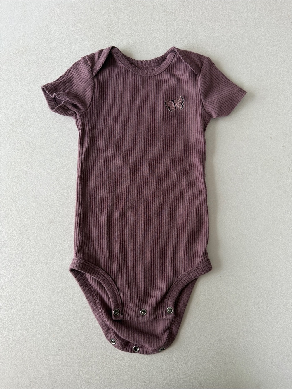 Carter's - Ribbed Short-Sleeve Bodysuit in Dusty Plum